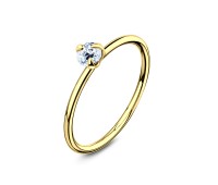 Gold Plated Round Rhinestone Nose Rings NSKR-15-GP